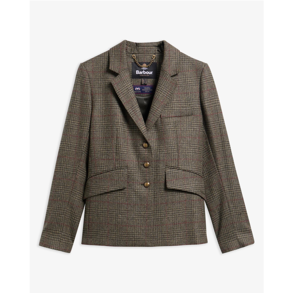 Barbour Browning Jacket naisten tweedbleiseri, edestä kuvattuna.
