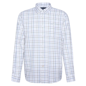 Kuvassa on sini-vihreäruudullinen Barbour Caswell Tattersall -kauluspaita.