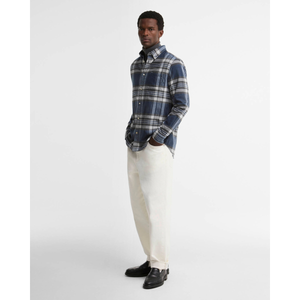 Barbour Dovedale Shirt miesten kauluspaita, siniharmaaruudullinen, edestä