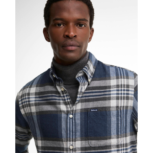 Barbour Dovedale Shirt miesten kauluspaita, siniharmaaruudullinen, kaulus