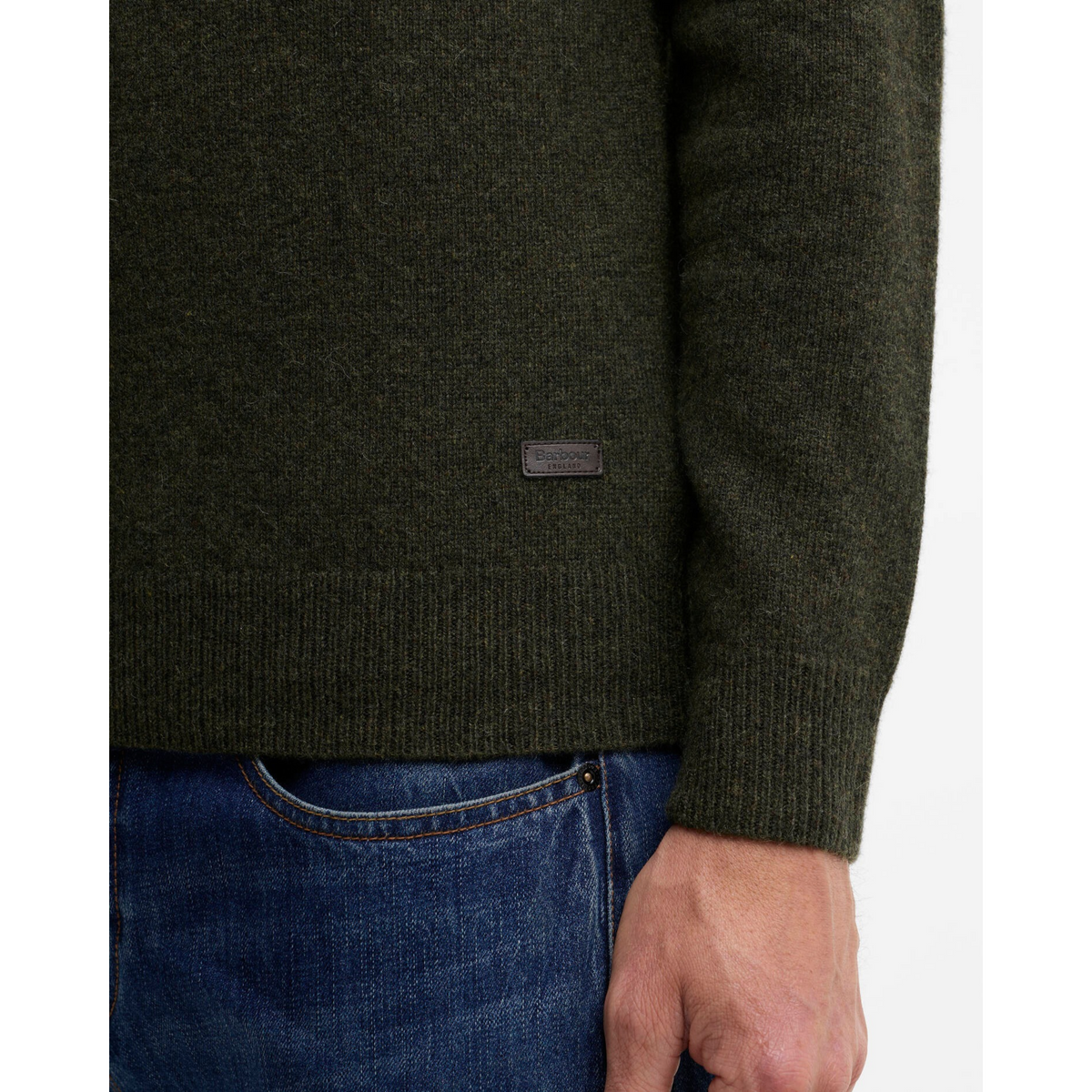 Barbour Essential Elbow Patch miesten neule, vihreä, logo