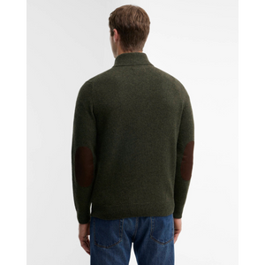 Barbour Essential Elbow Patch miesten neule, vihreä, takaa