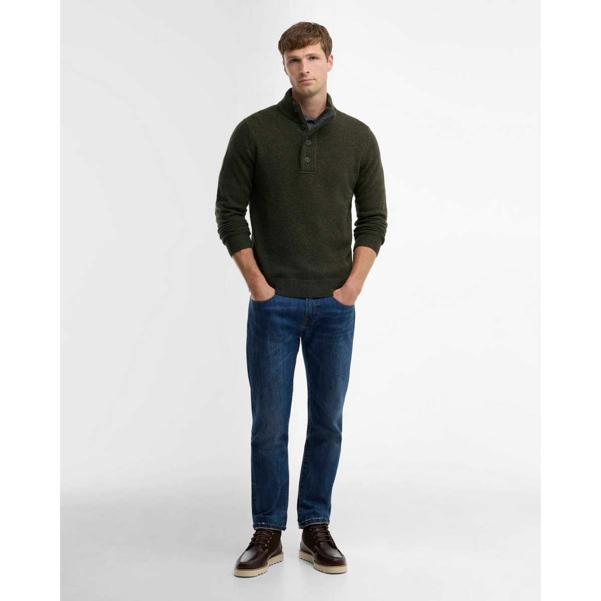 Barbour Essential Elbow Patch miesten neule, vihreä