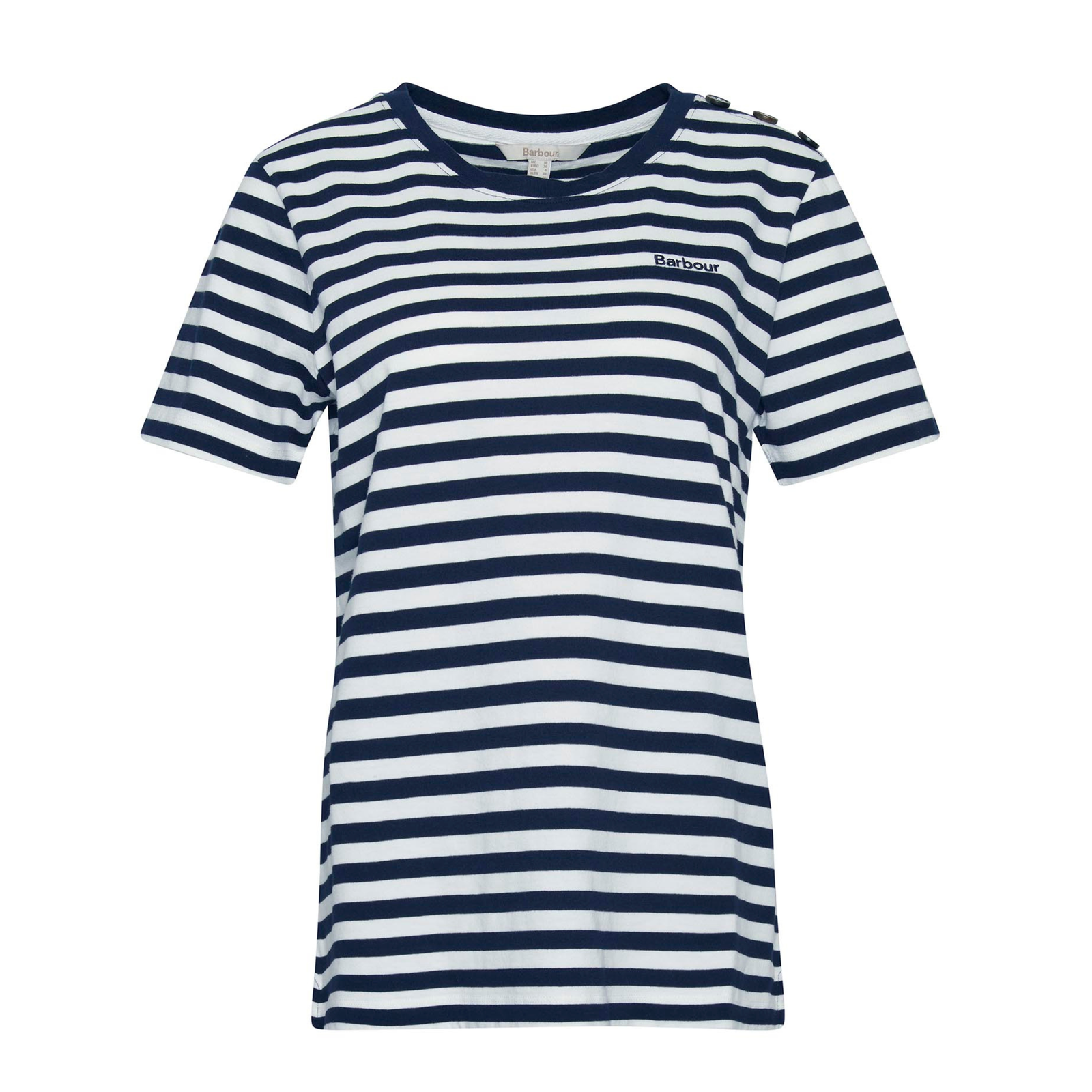 Ferryside t-paidan vasempaan rintaan on ommeltu Barbour-logo.