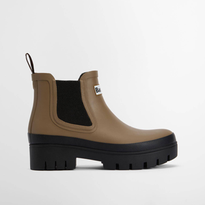 Kuvassa lyhytvartinen naisten Barbour Halton Chelsea Welly kumisaapas sivusta kuvattuna.