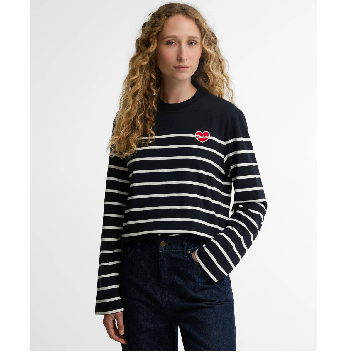 Barbour Harling Top naisten puuvillapaita, sininen/valkoiset raidat.
