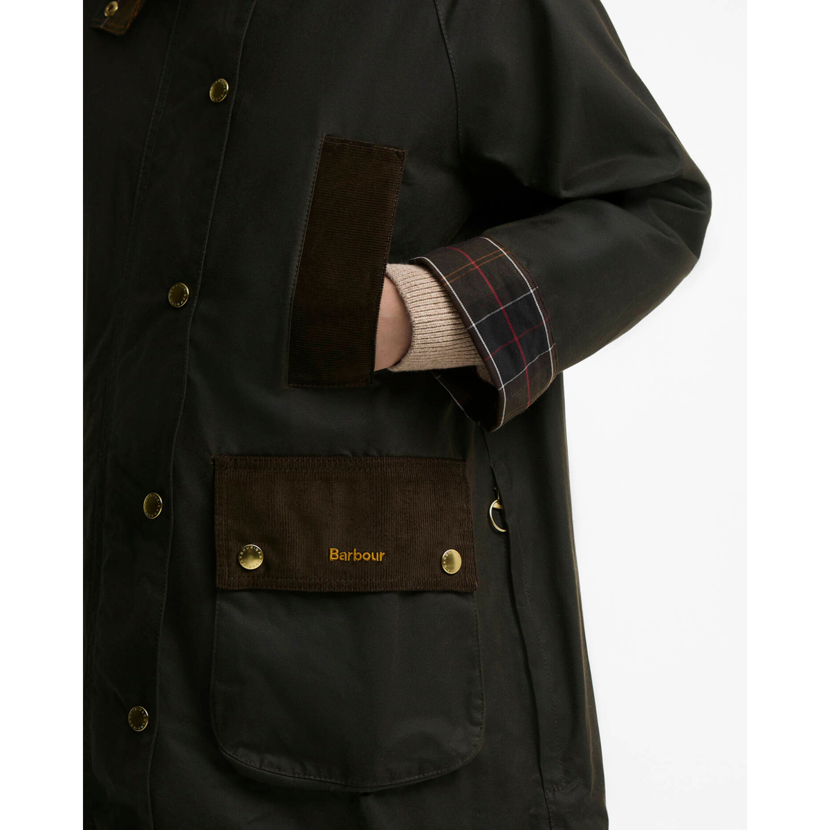 Barbour Icons Modern Beaufort naisten öljykangastakki, oliivinvihreä, taskut