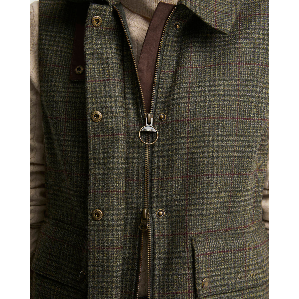 Barbour Joyce Gilet naisten liivi, vetoketjusta kuvattuna.