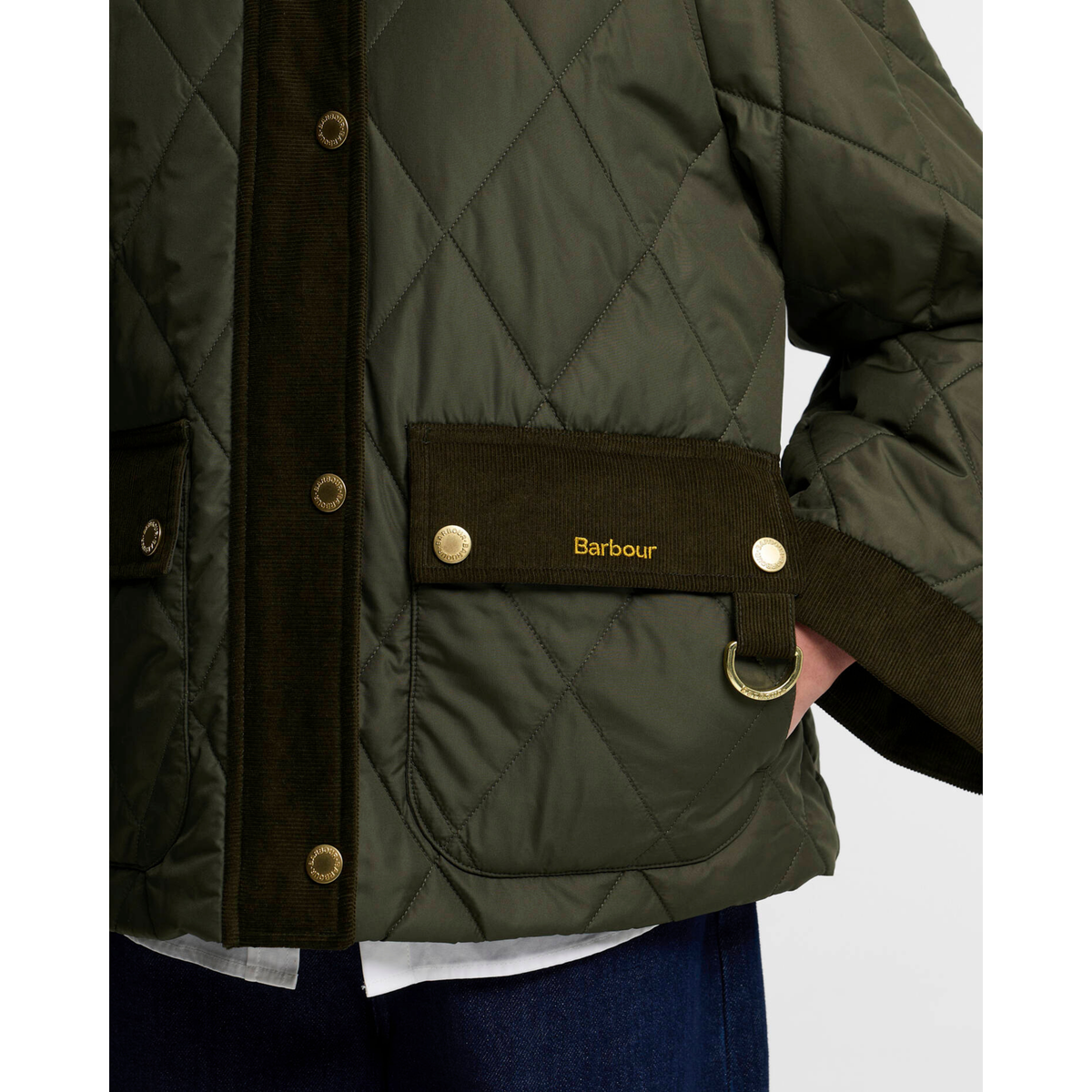 Barbour Kilnwick Quilt naisten tikkitakki, oliivi, taskut