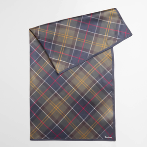 Barbour Kinsale huivi, sinivihreä, ruudukosta kuvattuna.