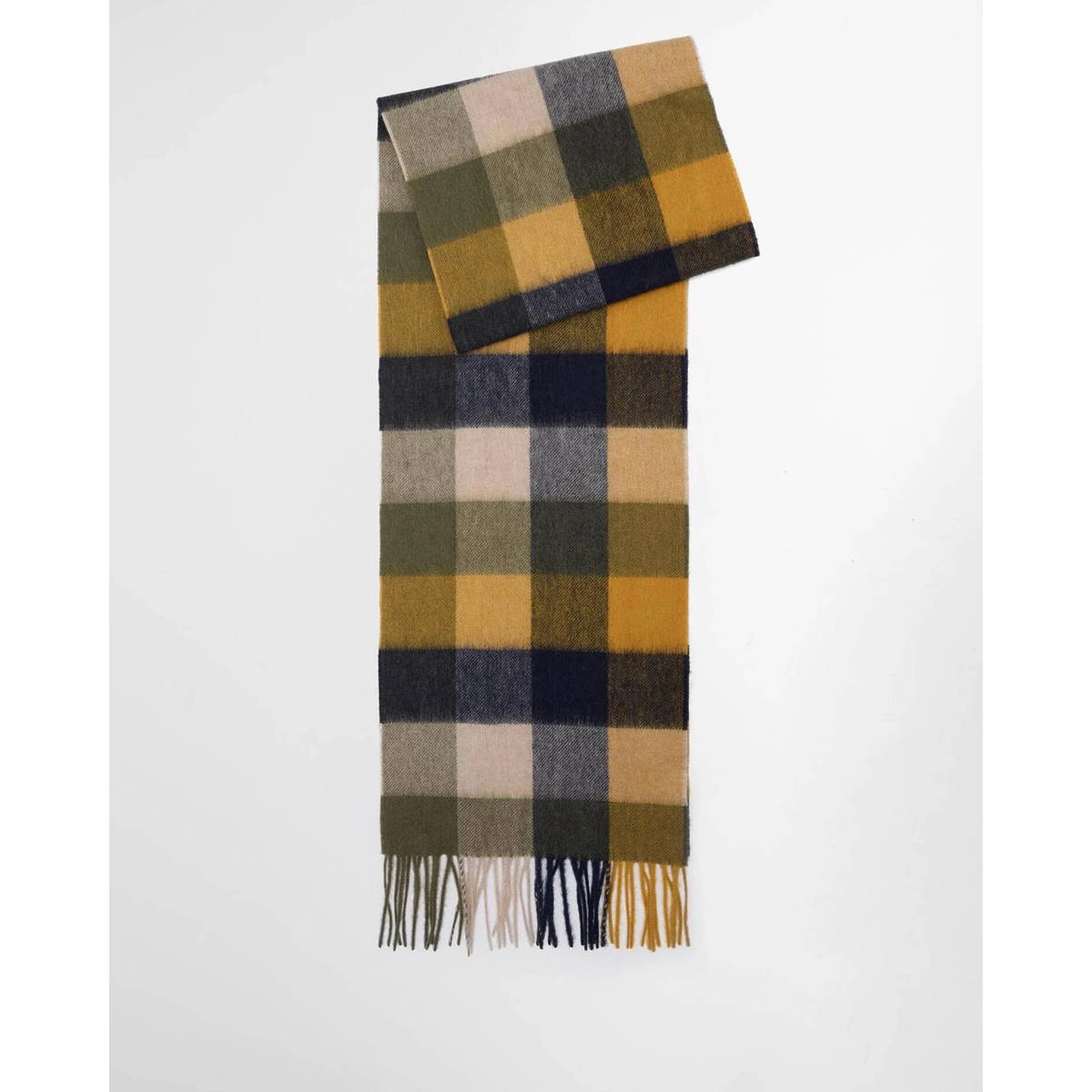 Barbour Large Tattersall Scarf – lampaanvillahuivi, forestmist.