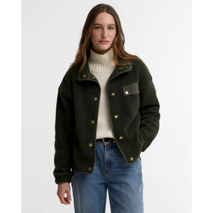 Barbour Mabel Fleece naisten fleecetakki, vihreä, edestä mallin päältä.