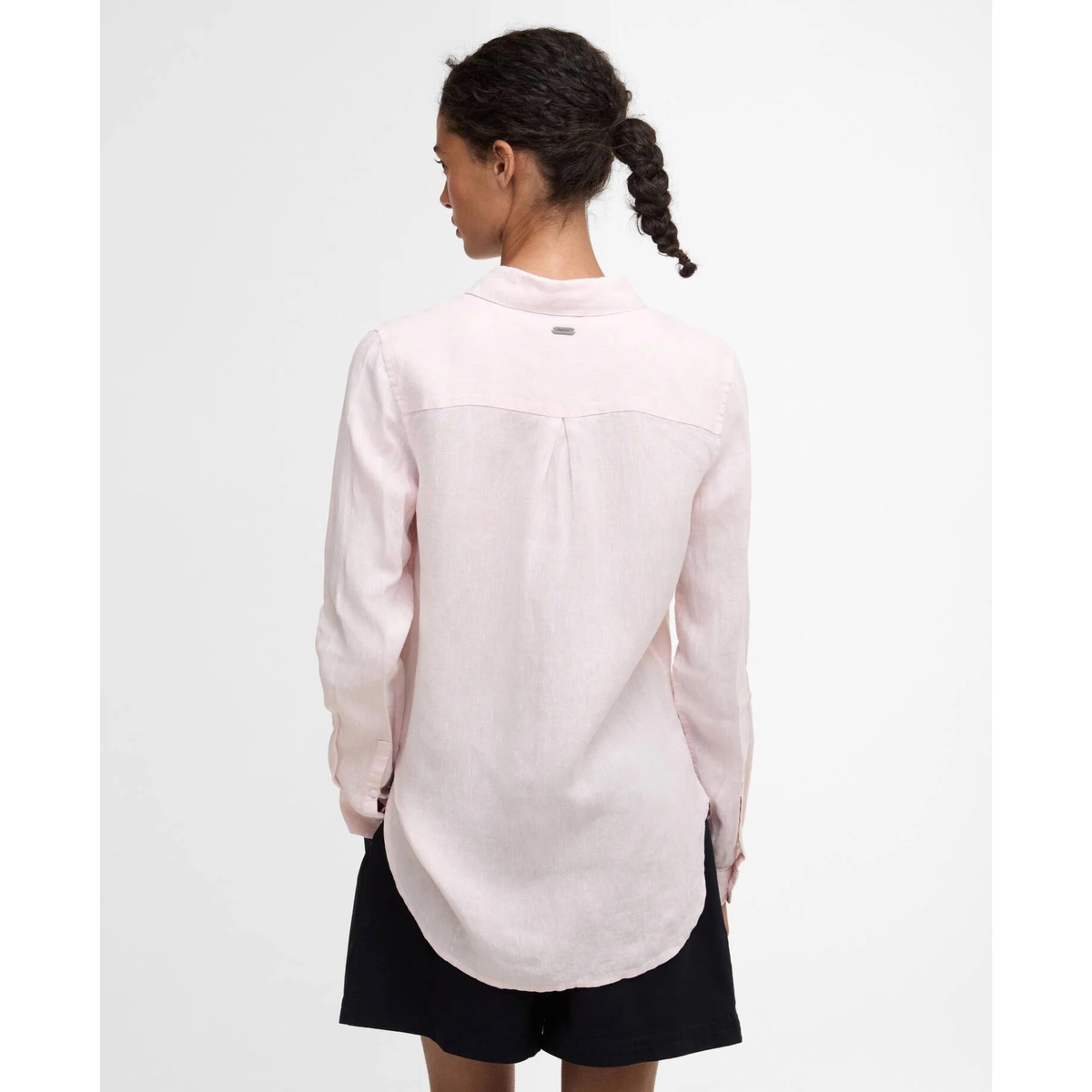 Barbour Marine naisten vaaleanpunainen pellavapaita takaa päin kuvattuna.