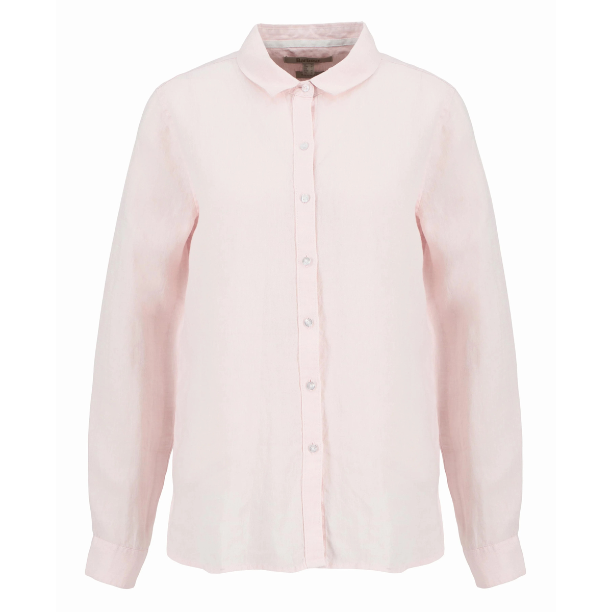 Kuvassa on naisten vaaleanpunainen Barbour Marine pellavapaita.