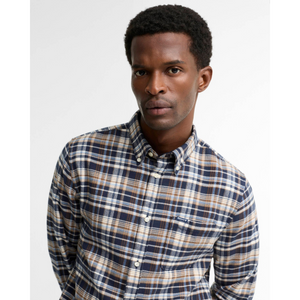 Barbour Northfell miesten ruudullinen kauluspaita, siniruudullinen, kaulus