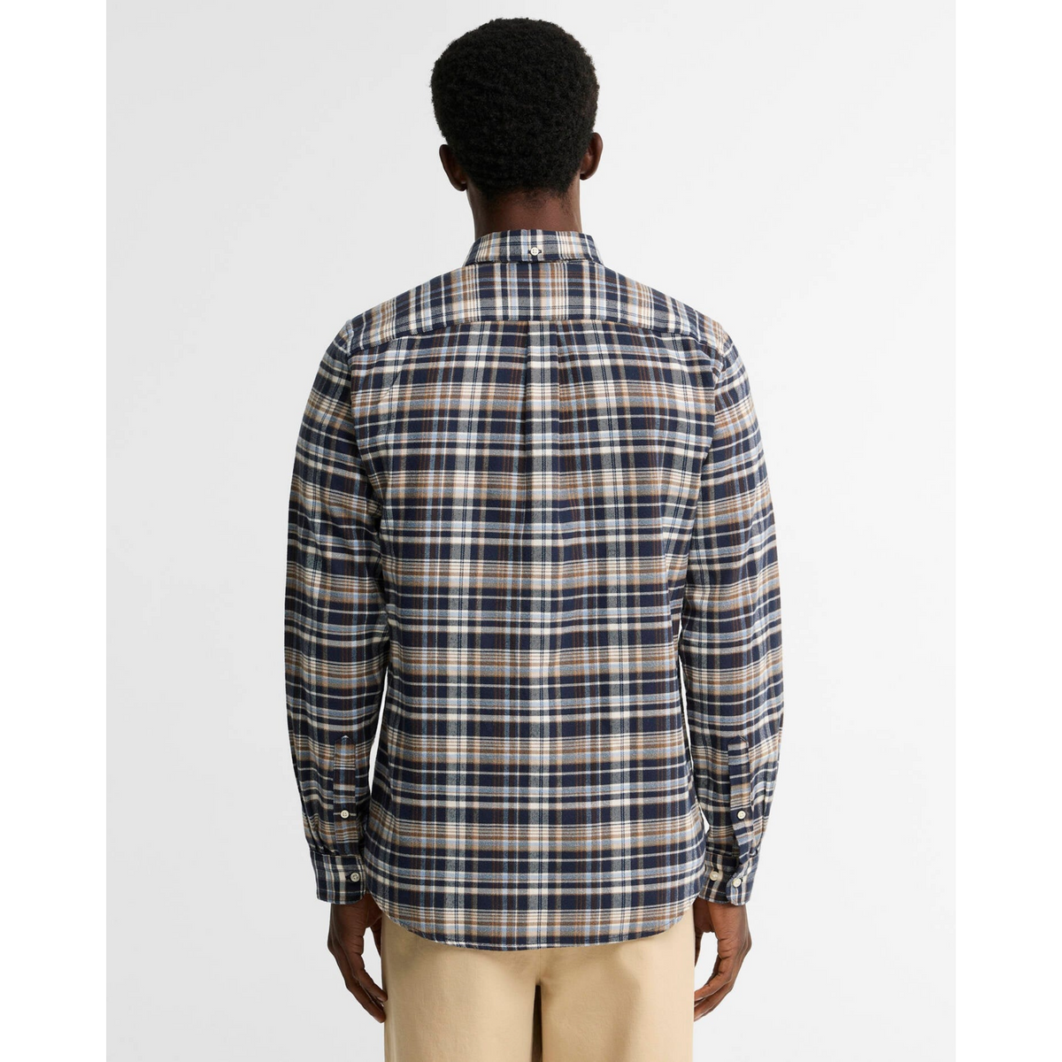 Barbour Northfell miesten ruudullinen kauluspaita, siniruudullinen, takaa