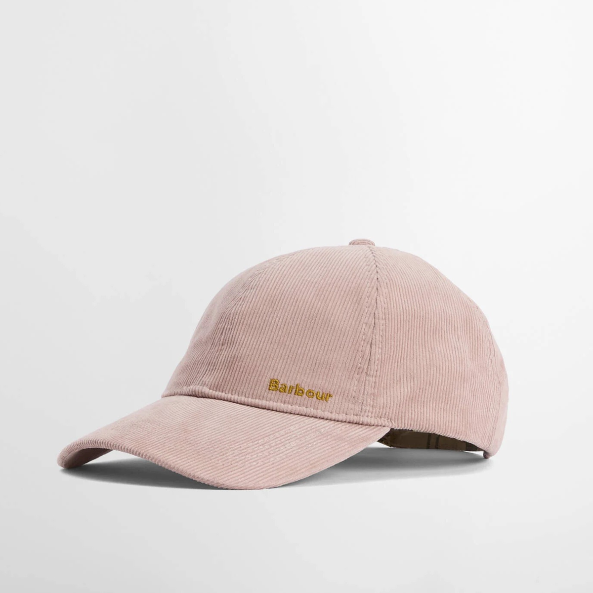 Kuvassa on naisten vaaleanpunainen Barbour Oakley samettilippis.