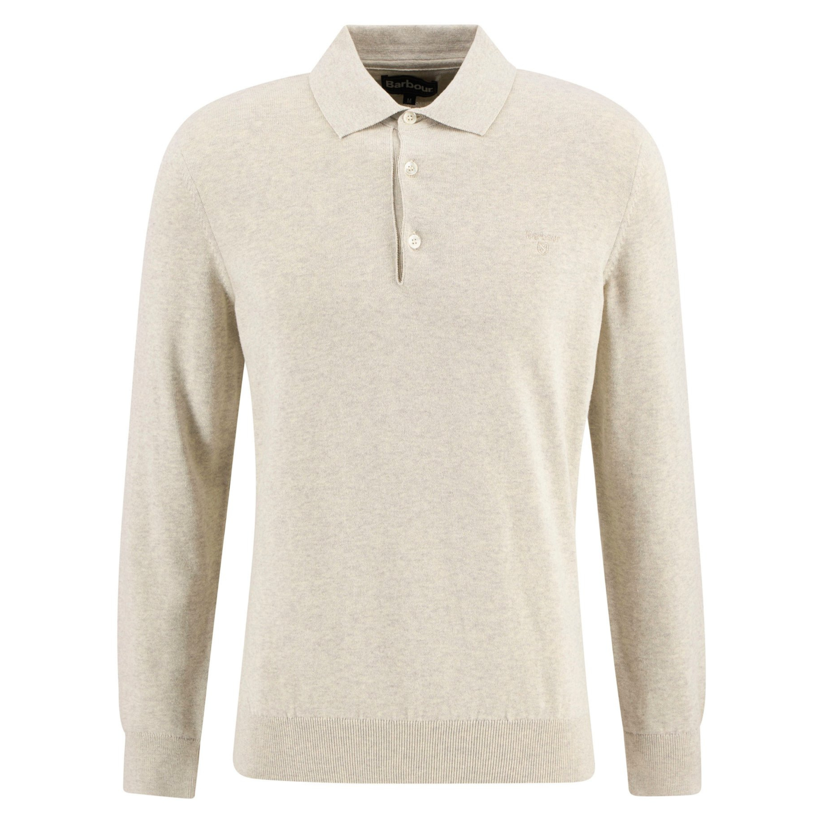 Barbour Pima Knit Polo miesten pitkähihainen pikeepaita, beige