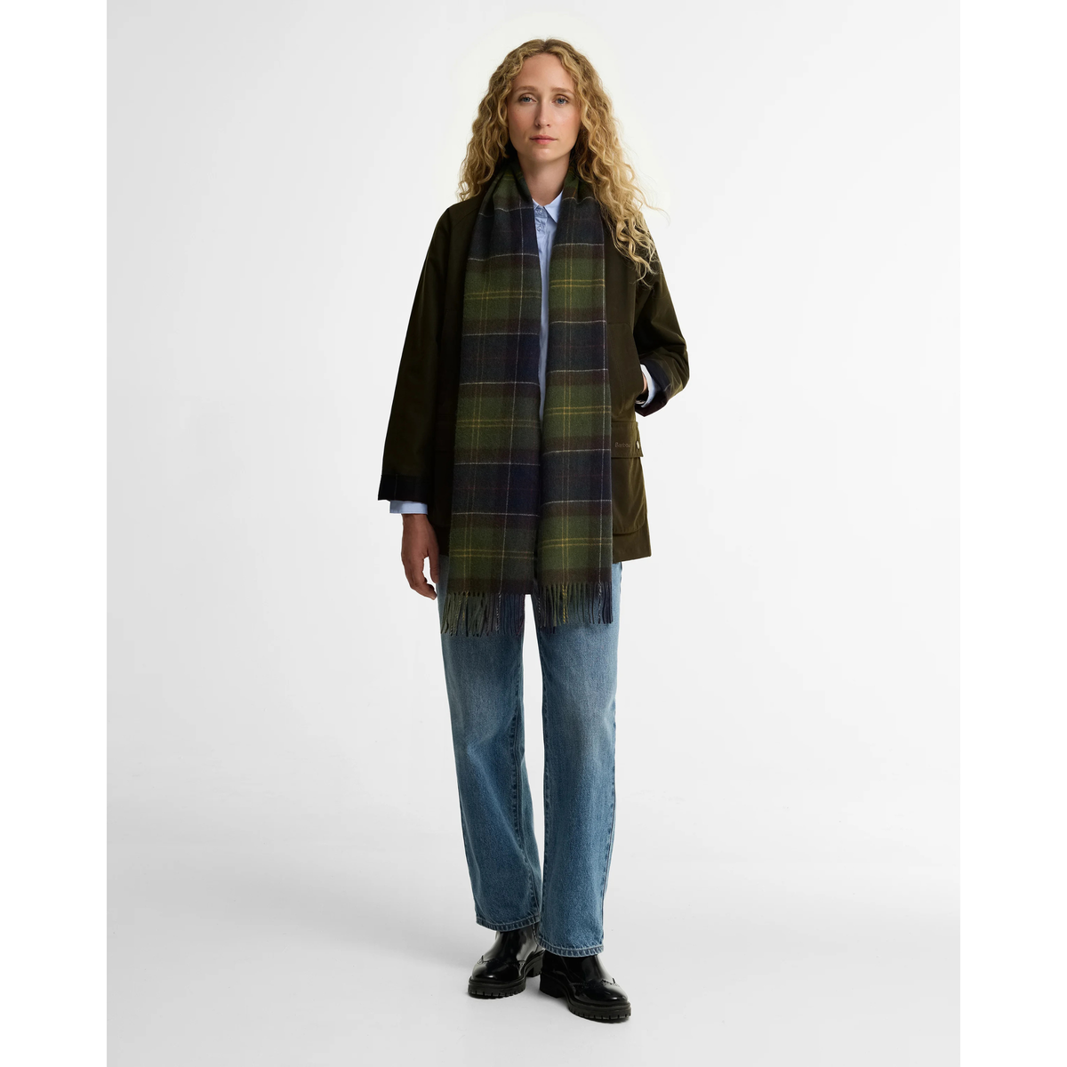 Barbour Tartan Scarf, vihreäruudullinen, mallikuva
