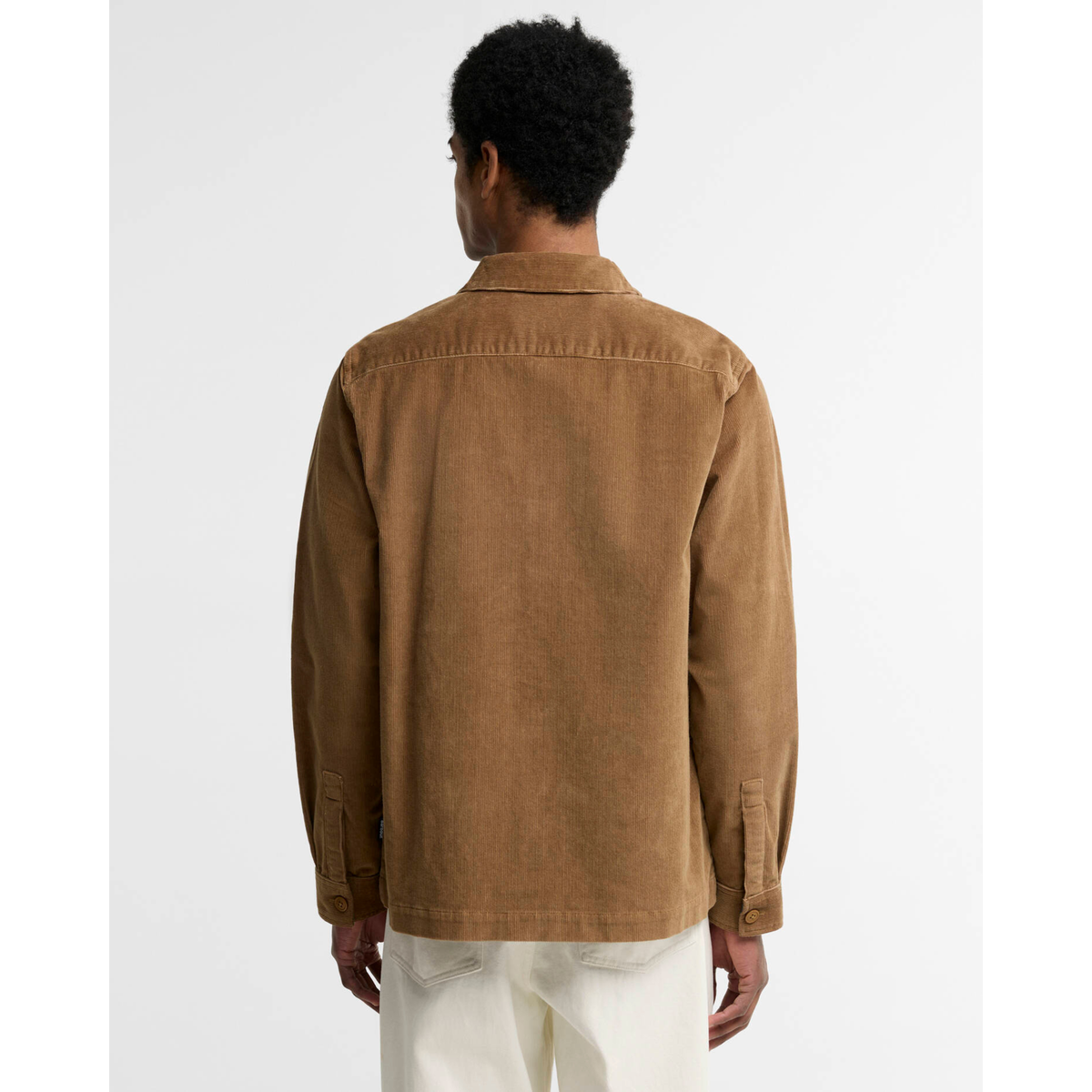 Barbour Tartan Trimmed Cord Overshirt, hiekka, takaa