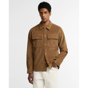 Barbour Tartan Trimmed Cord Overshirt, hiekka