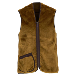 Barbour Warm Pile Zip-In Liner, teddy vuori, ruskea, Edestä kuvattuna.