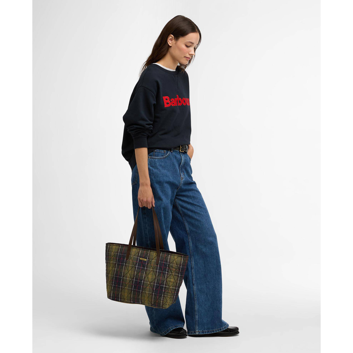 Barbour Wetherham Quilted Tartan Bag, vihreäruudullinen