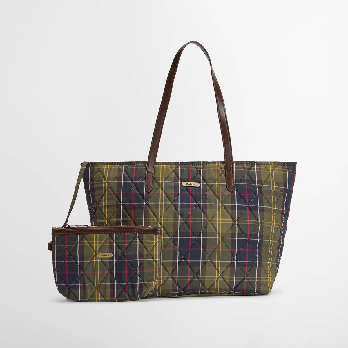Barbour Wetherham Quilted Tartan Bag, vihreäruudullinen