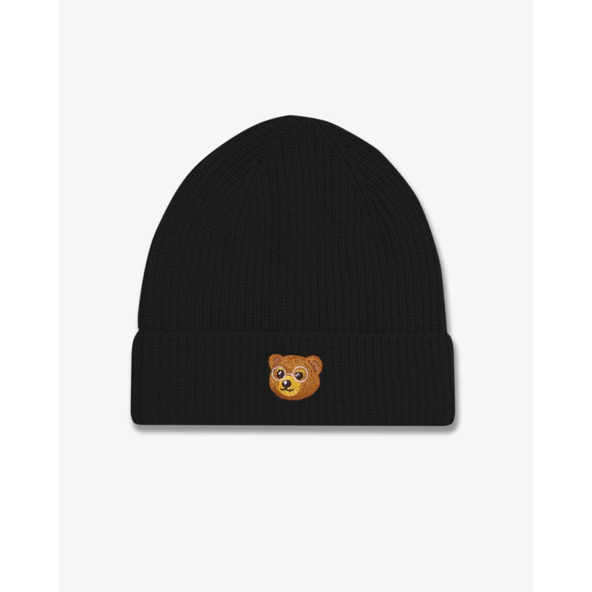 Baron Filou Cotton Beanie, black, edestä kuvattuna.