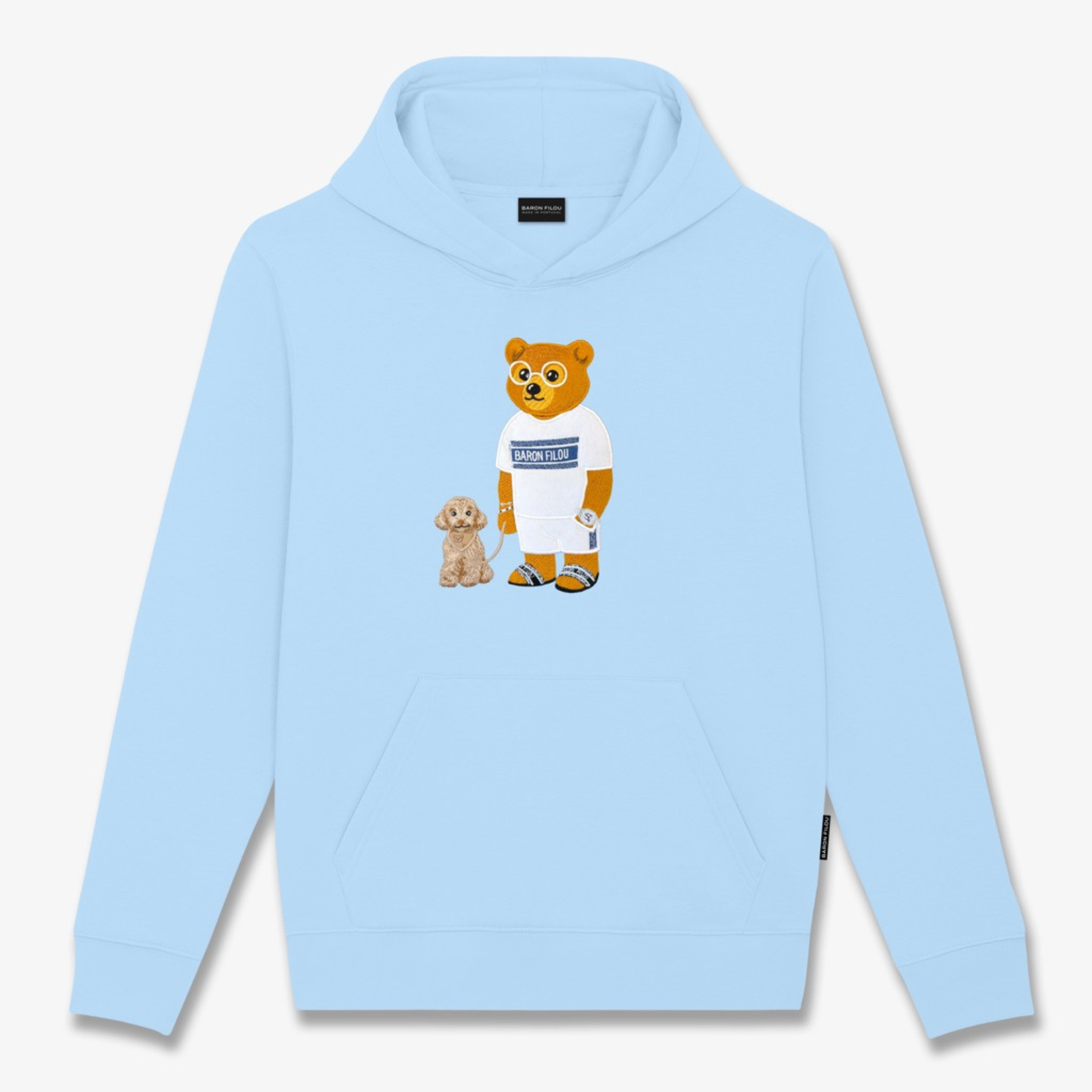 Baron Filou Embroidered Hoodie Filou CLXV, vaaleansininen