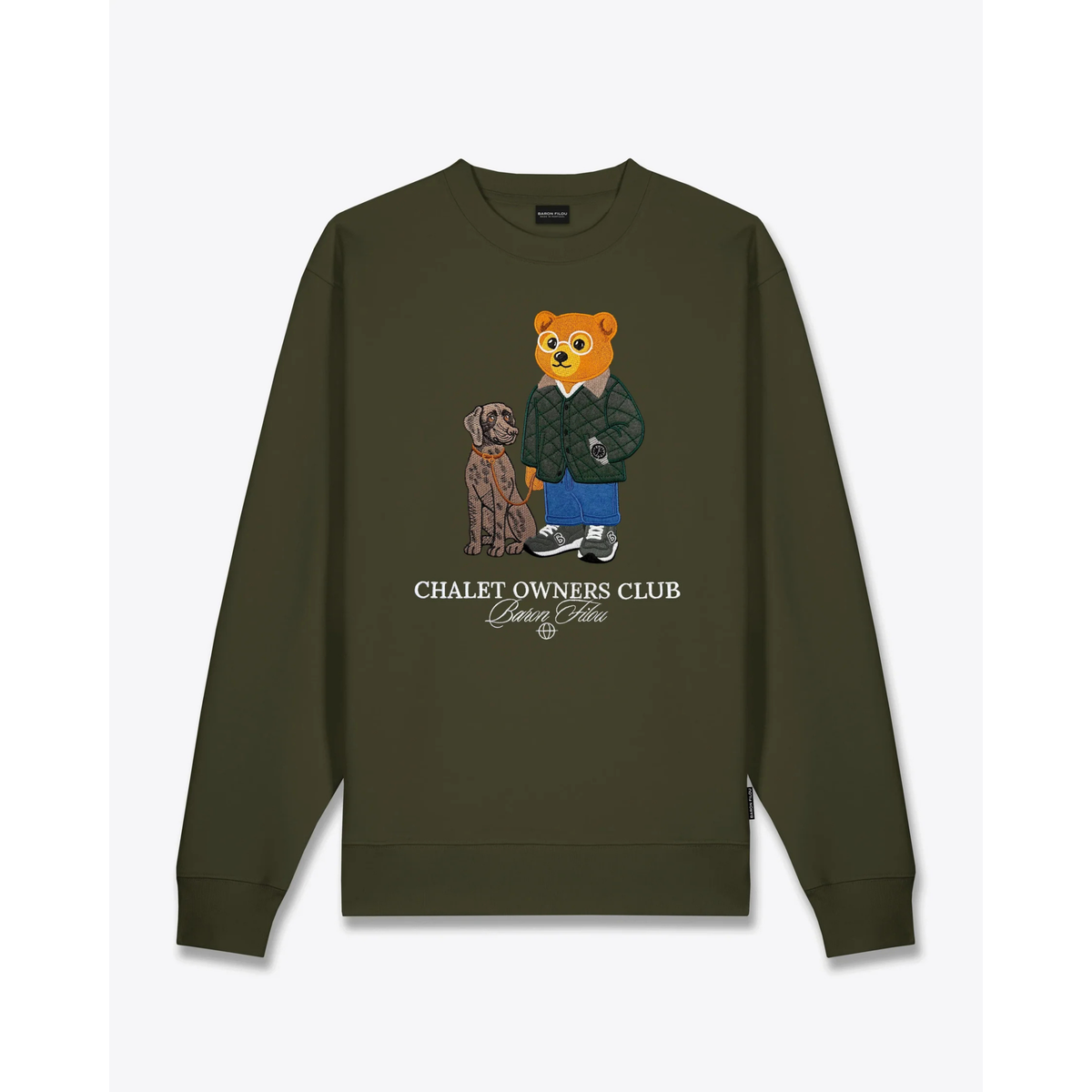 Baron Filou Embroidered Pullover Filou 182 - Olive Green, Oliivi