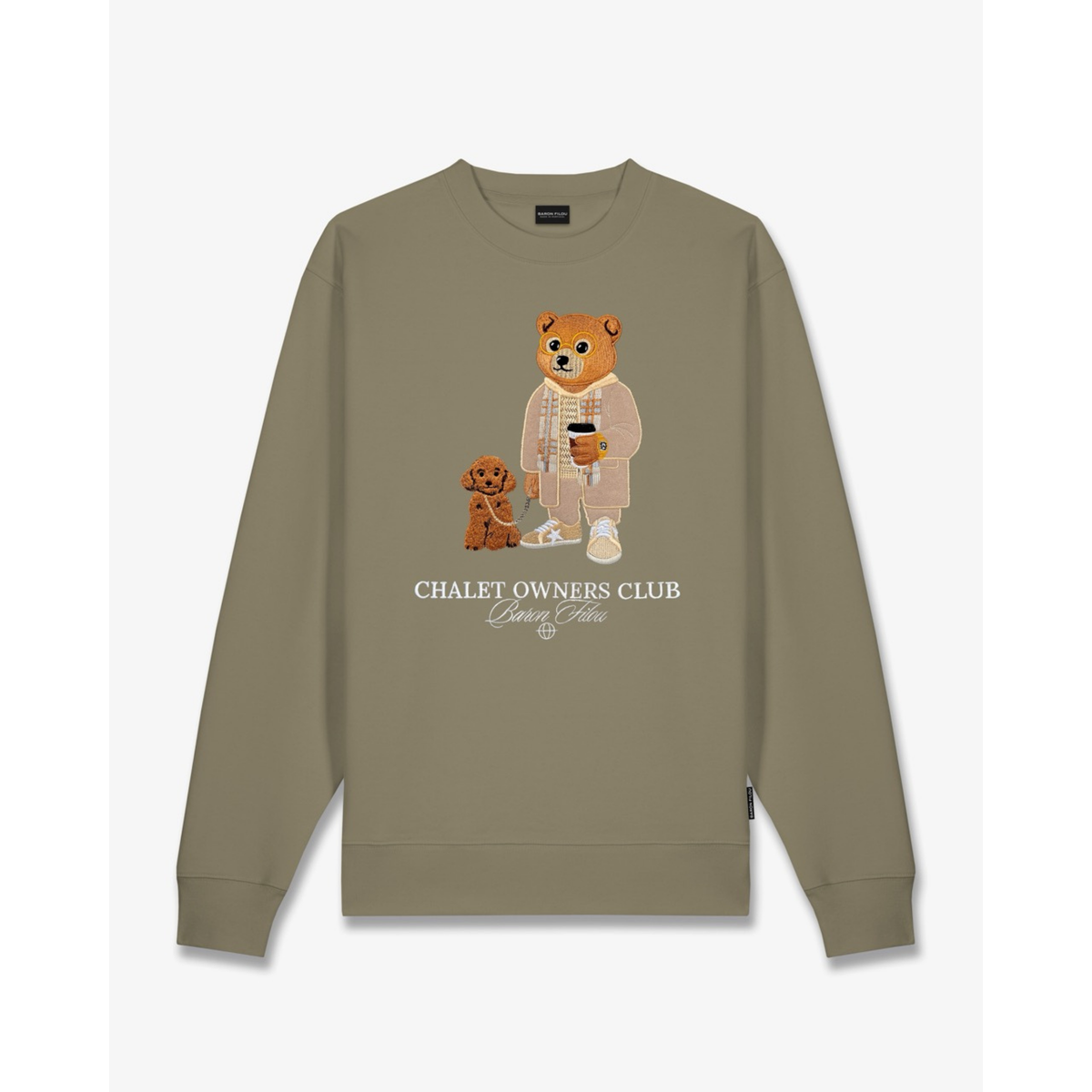 Baron Filou Embroidered Pullover Filou 189 - Vintage Sage, Vihreä, Edestä kuvattuna