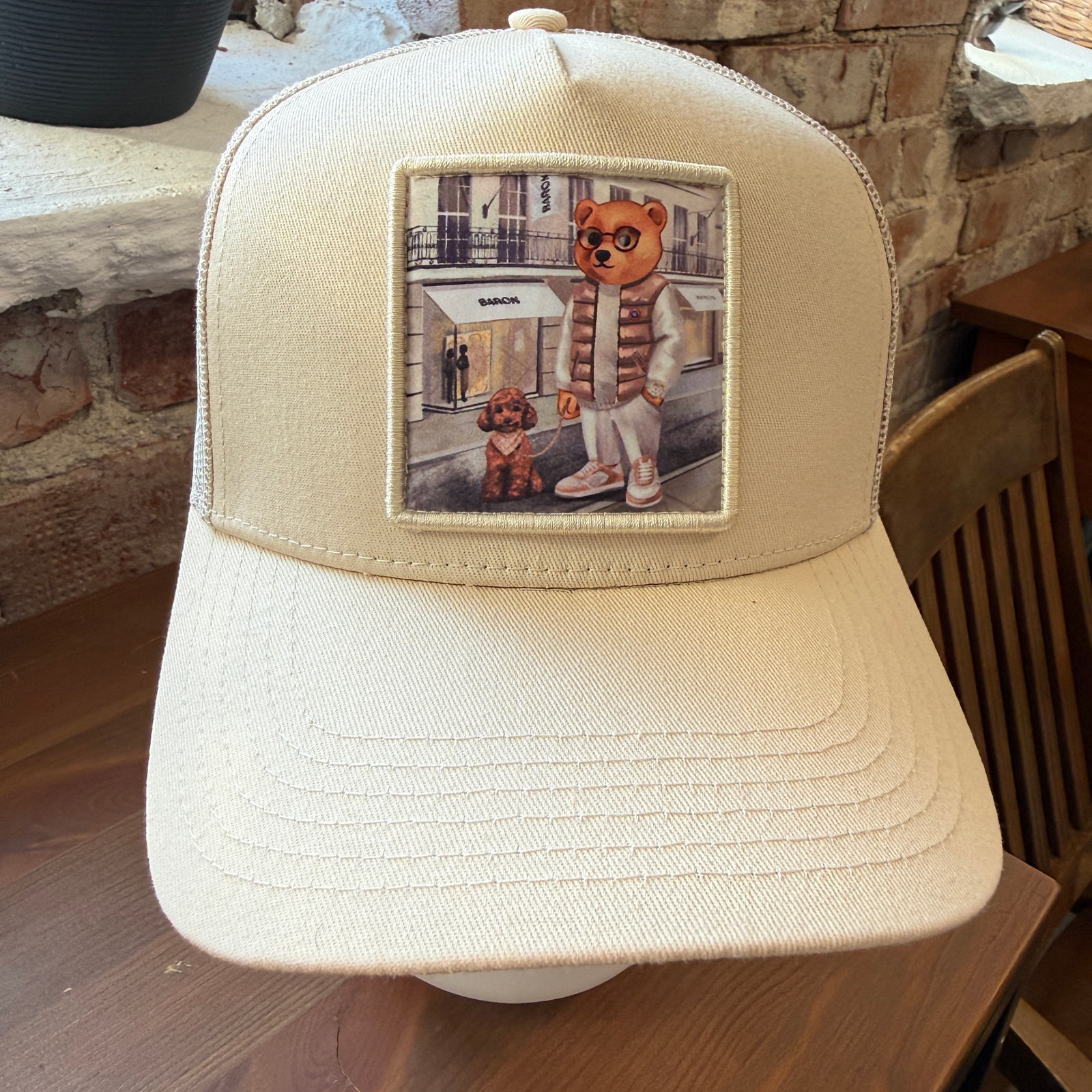 Baron Filou Trucker Cap Poster Filou CL, vaalea beige
