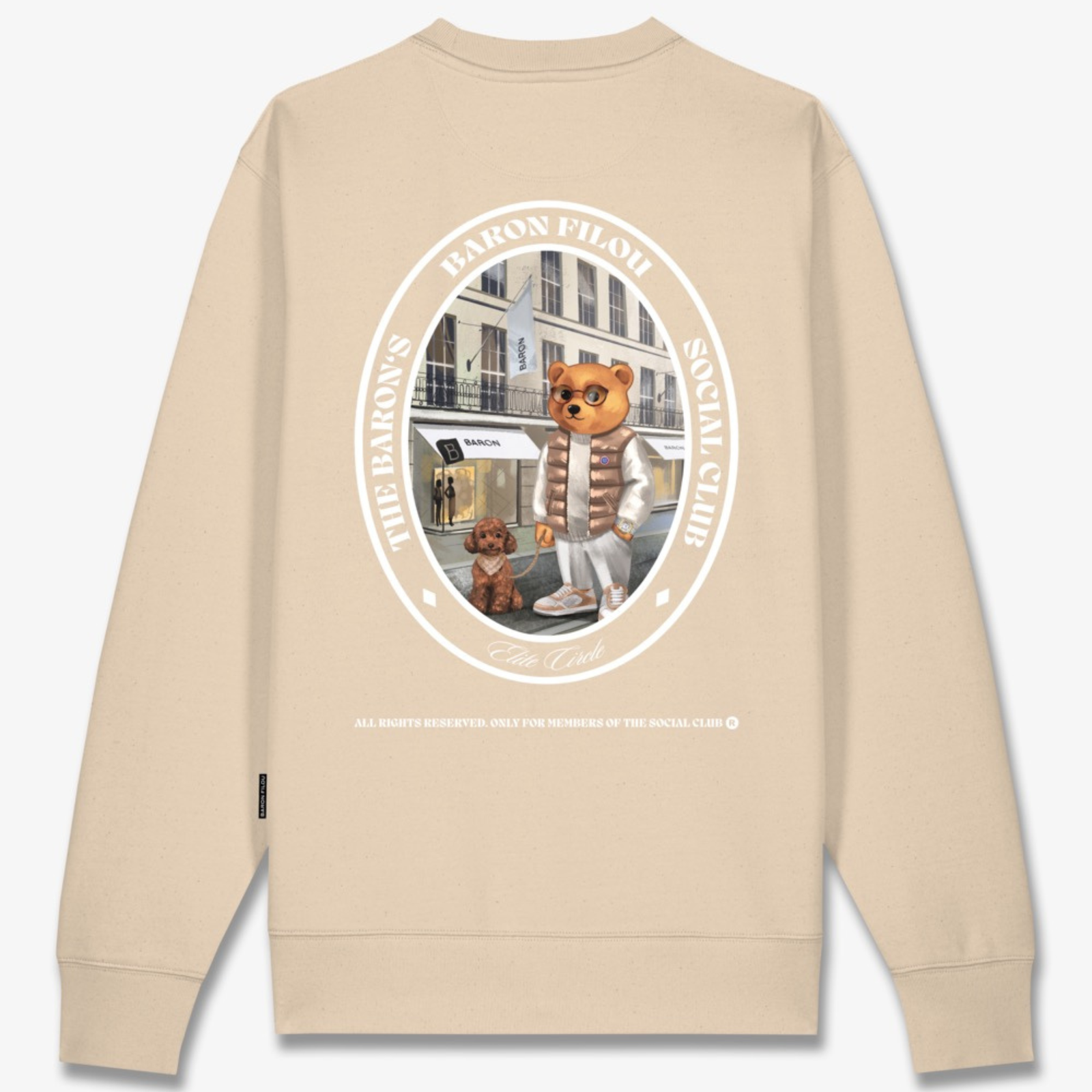 Baron Filou Pullover Oval Backprint Filou, hiekka