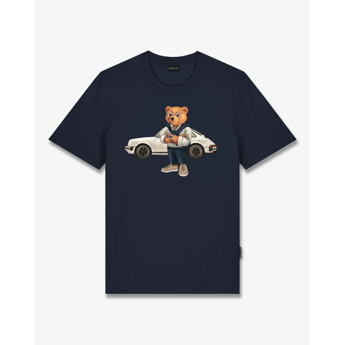 Baron Filou T-paita Filou 186 - Oxford Blue, edestä kuvattuna