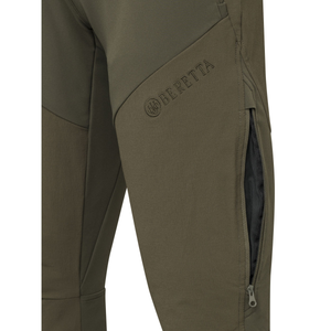 Kuvassa on Beretta 4 Way Stretch Women's Pants naisten housujen reidessä oleva vetoketjullinen tuuletusaukko.