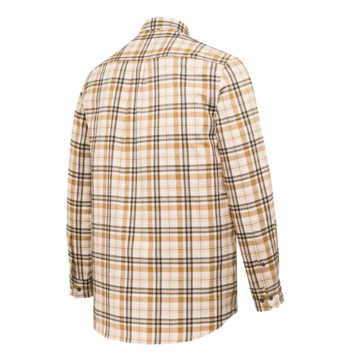Beretta Cadet Flannel Frontier Ivory Check miesten flanellipaita takaapäin kuvattuna
