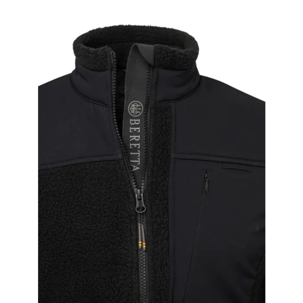 Beretta Halifax Sherpa Fleece Jacket naisten fleece, musta,kuvattuna kauluksesta.