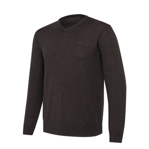 Beretta Merino V-Neck Sweater Brown Bark miesten merinovillaneule, ruskea.