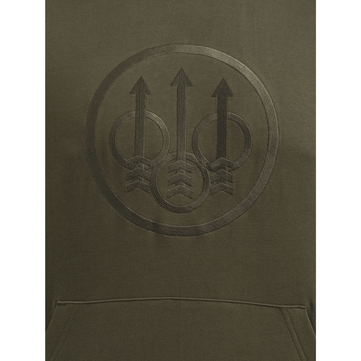 Beretta Pintail Hoodie miesten huppari, oliivinvihreä, logo kuvattuna.
