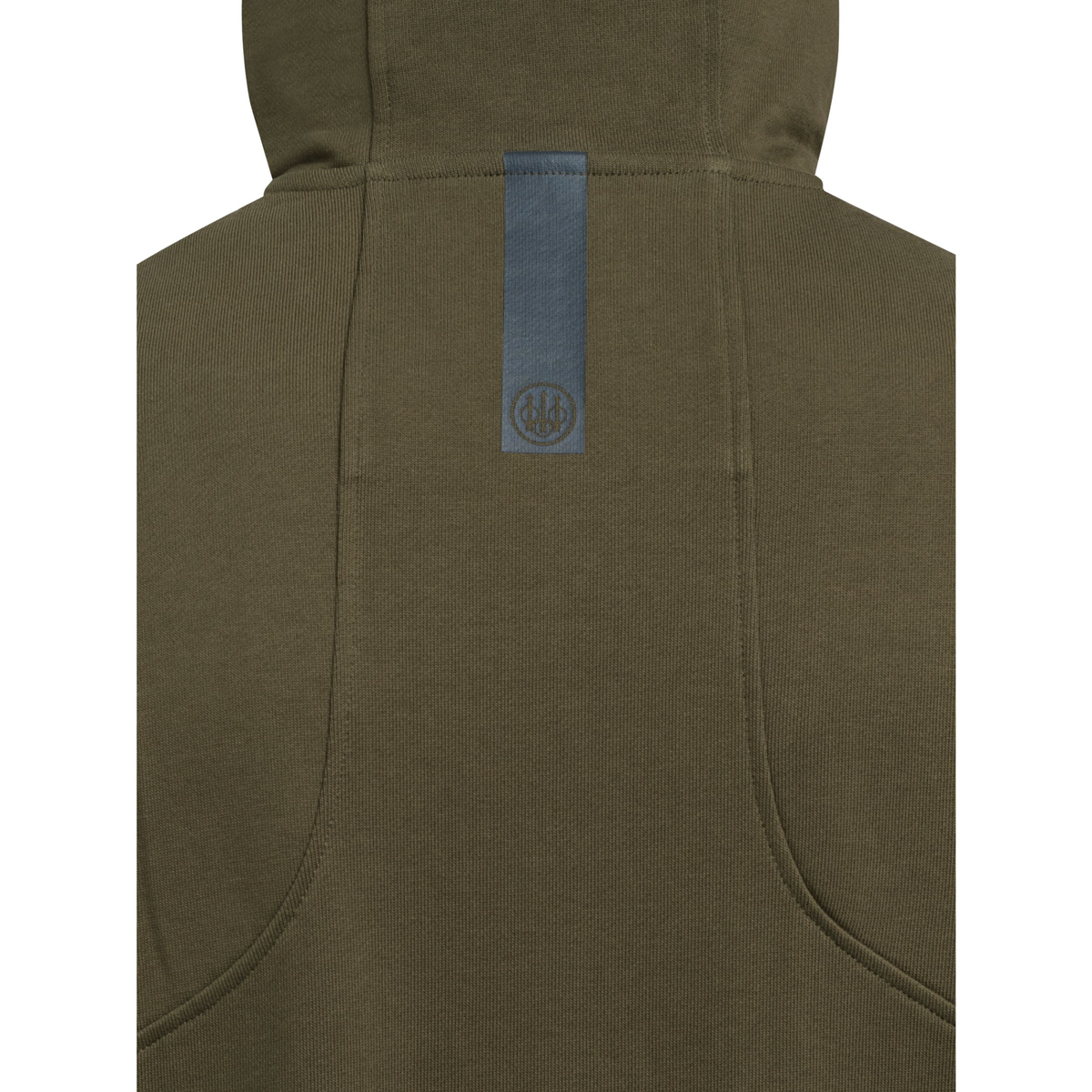 Beretta Pintail Hoodie miesten huppari, oliivinvihreä niskasta kuvattuna.