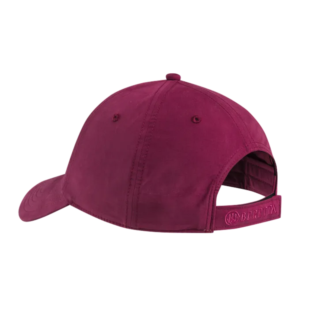 Beretta Sanded EVO Cap säädettävä unisex lippalakki takaapäin kuvattuna, viininpunainen