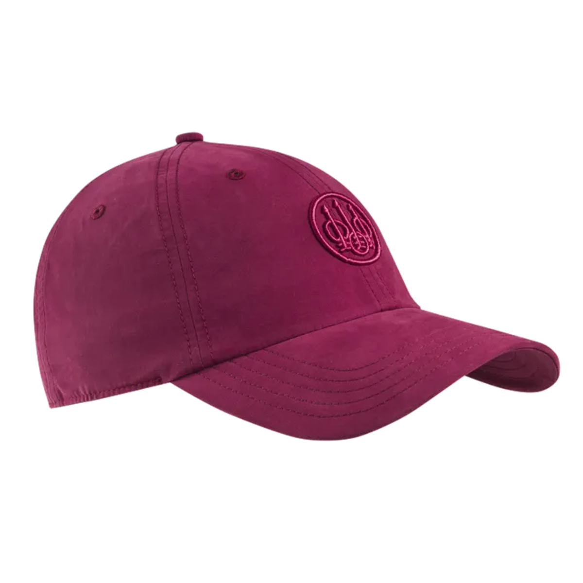 Beretta Sanded EVO Cap säädettävä unisex lippalakki edestäpäin kuvattuna, viininpunainen