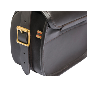 Beretta Terrain EVO Leather Cart Bag ammuslaukku, tummanruskea, kuvattuna reunasta.