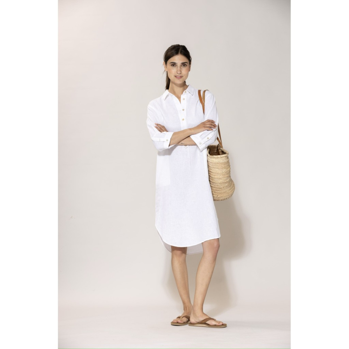 Blue Liv Linen Shirt Dress pellavamekko, valkoinen