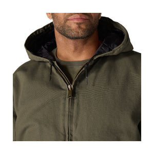 Lähikuva vihreästä Carhartt Active Jacketin kauluksesta.