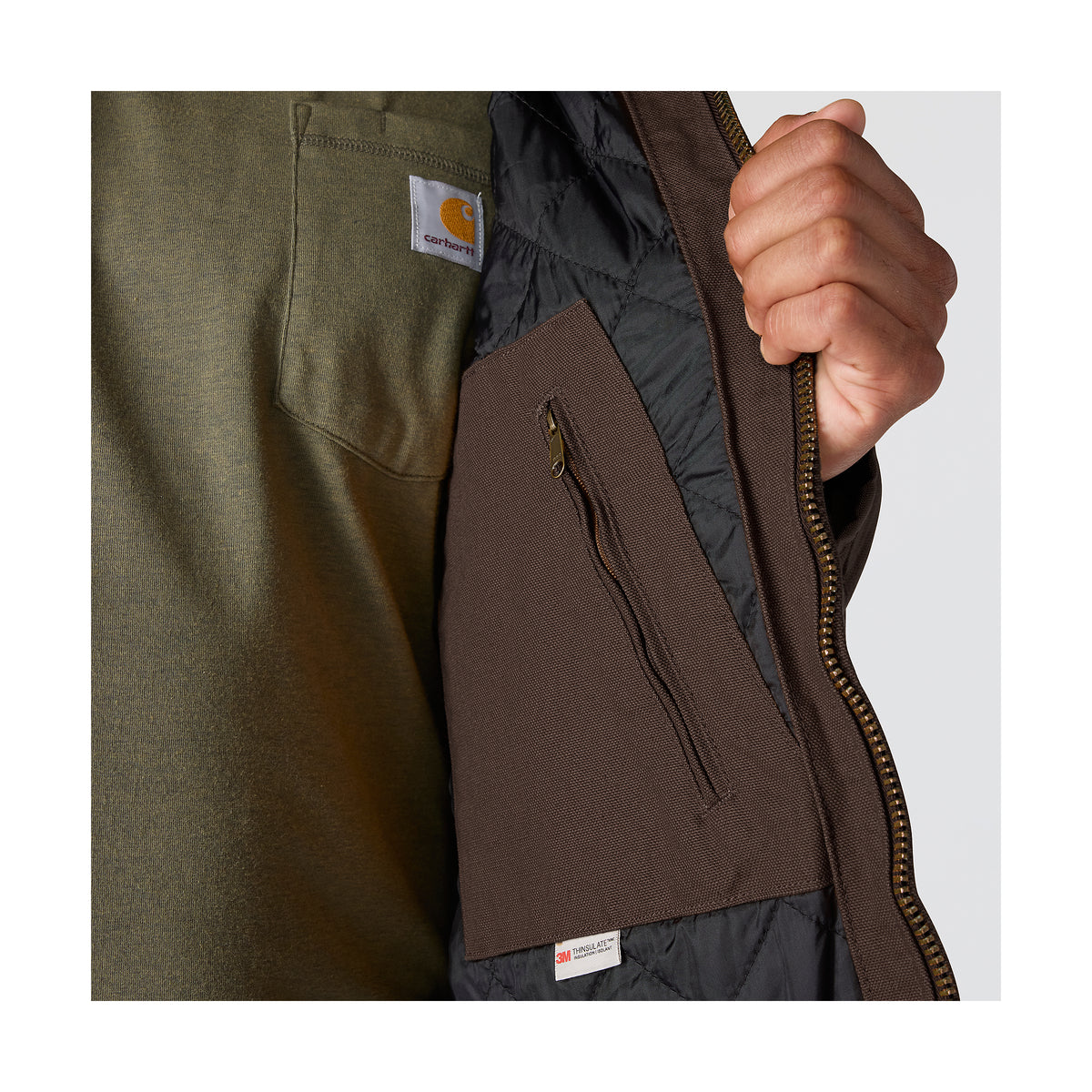 Lähikuva Carhartt Active Jacketin povitaskusta.