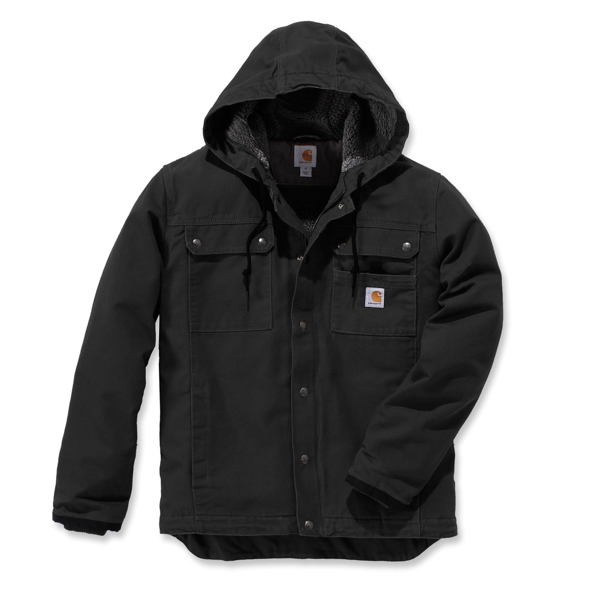 Musta Carhartt Bartlett miesten takki, workwear-tyyli.