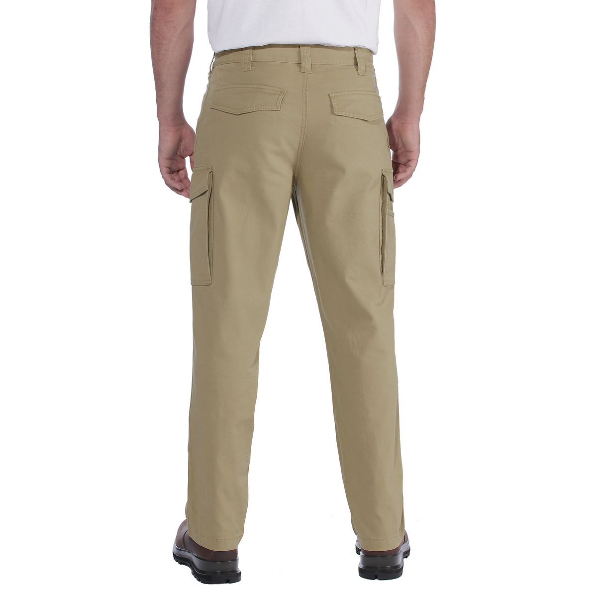 Carhartt Canvas Cargo Work Pant housut takaapäin kuvattuna mallin päällä.