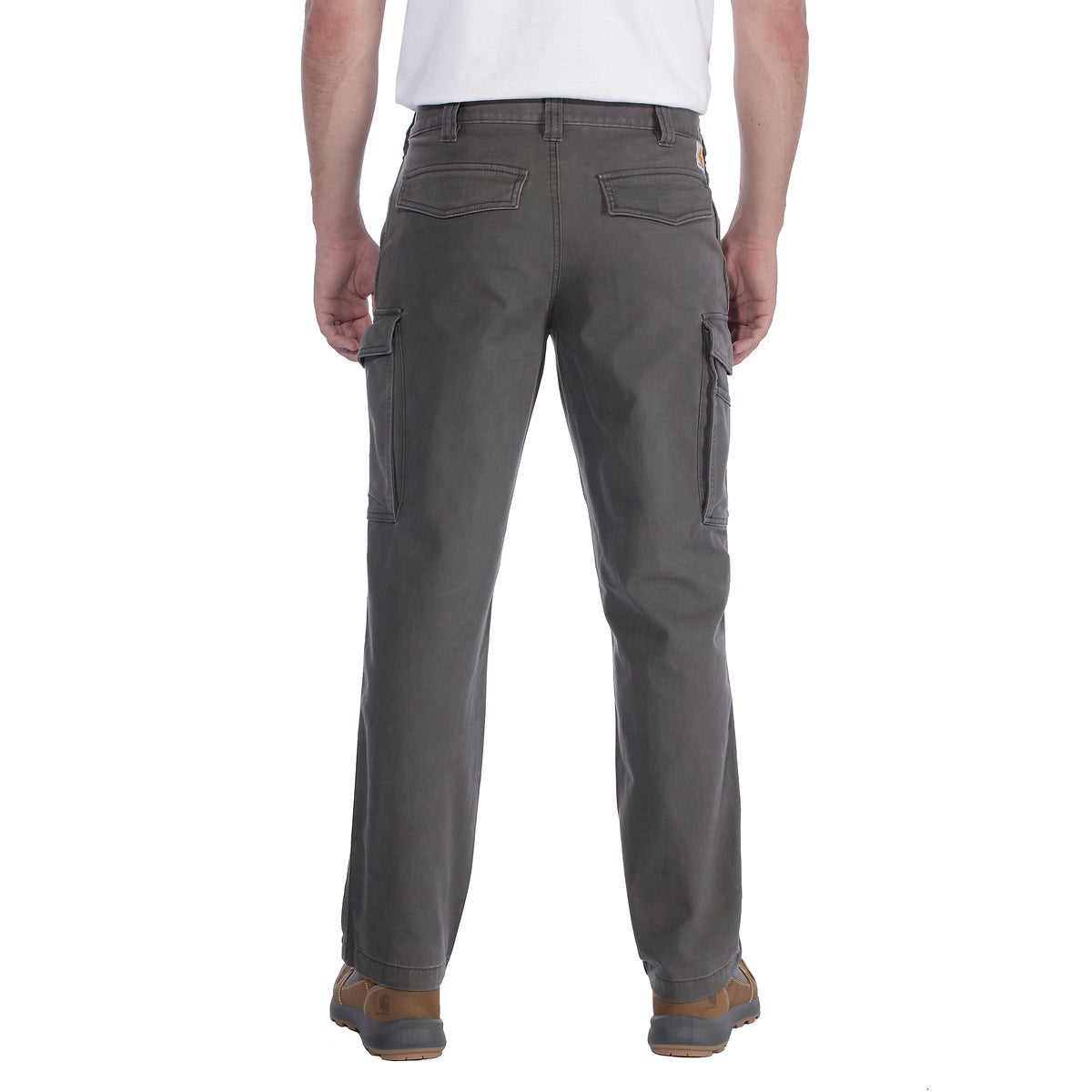 Carhartt Canvas Cargo Work Pant miesten housut  mallin päällä takaapäin kuvattuna.